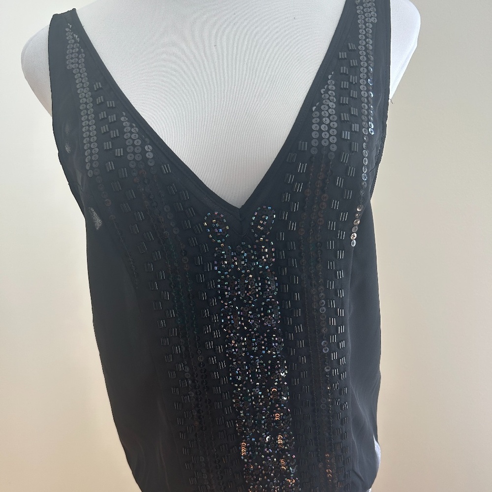 BEBE Beaded V-Neck Bodysuit